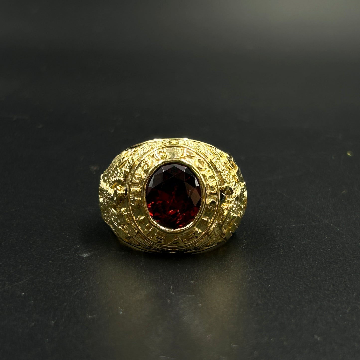 Garnet Ring - Men's Silver Ring