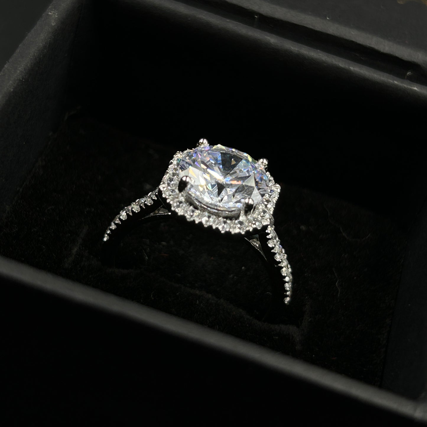 White Gold Diamond Ring - Silver Ring