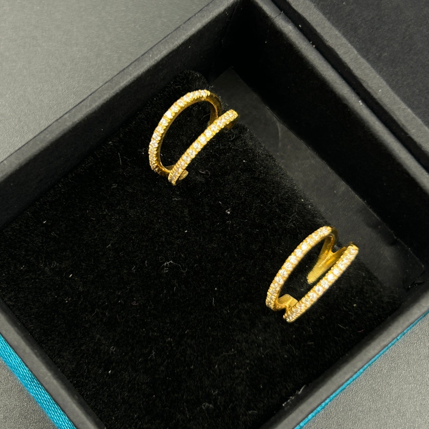 Yellow Gold Cuff Earrings - Silver Cuff Earrings