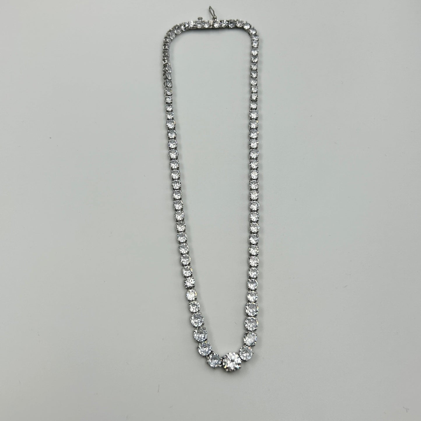 White Gold Zircon Solitaire Necklace