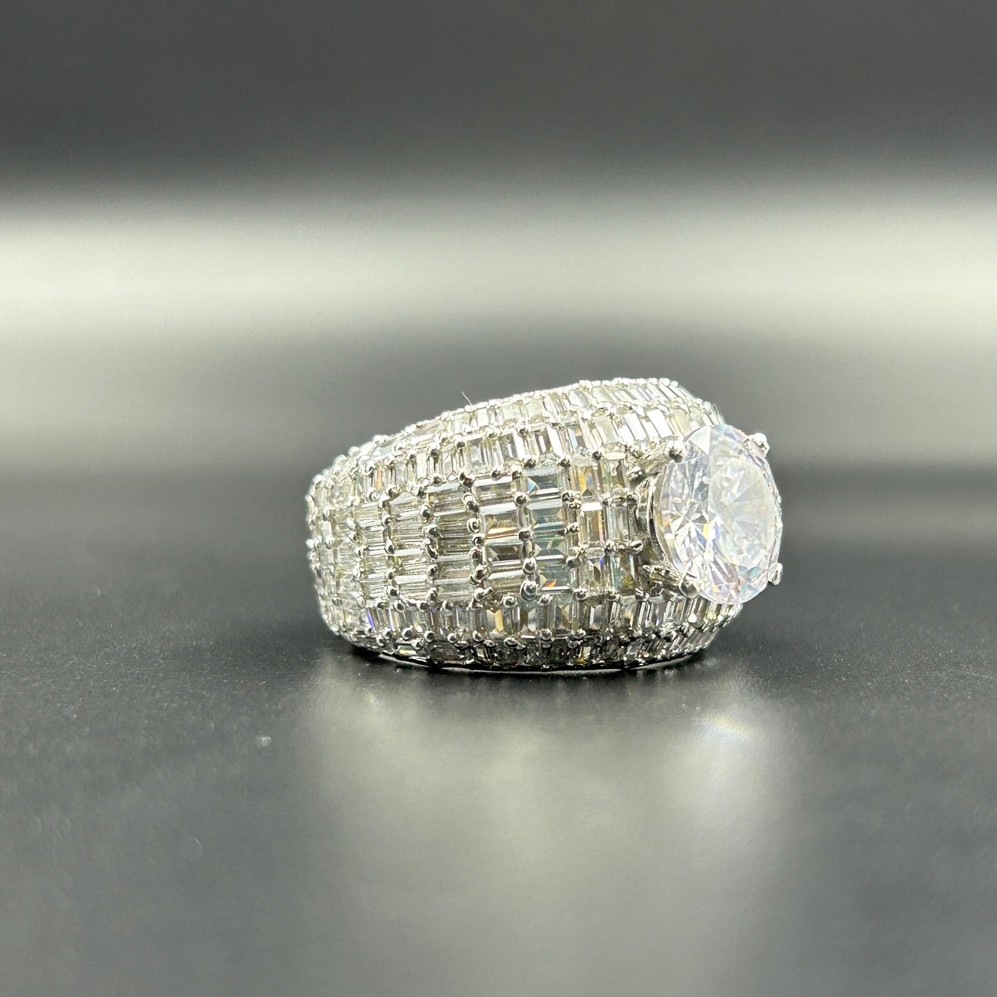 Women's Silver Ring - Big Solitaire Ring