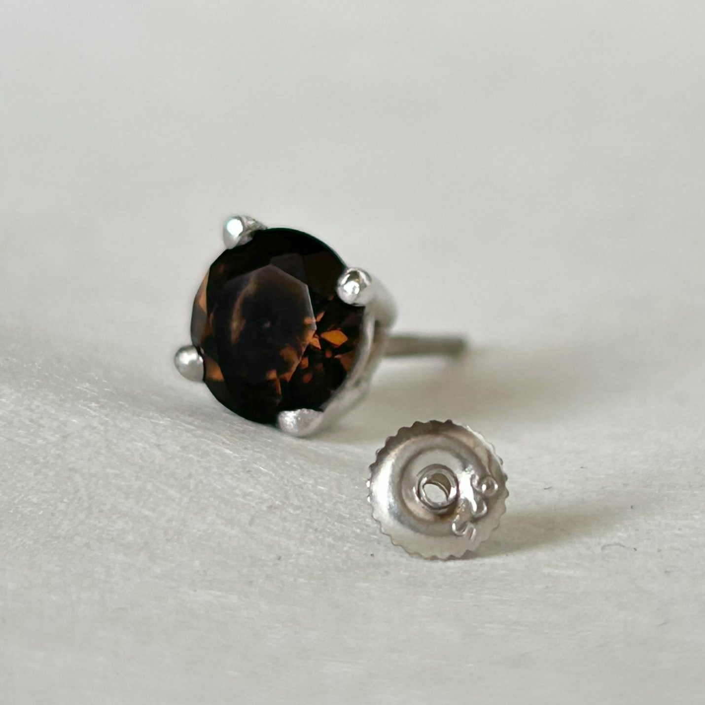 Brown Stud Earring - Screw Back Earring