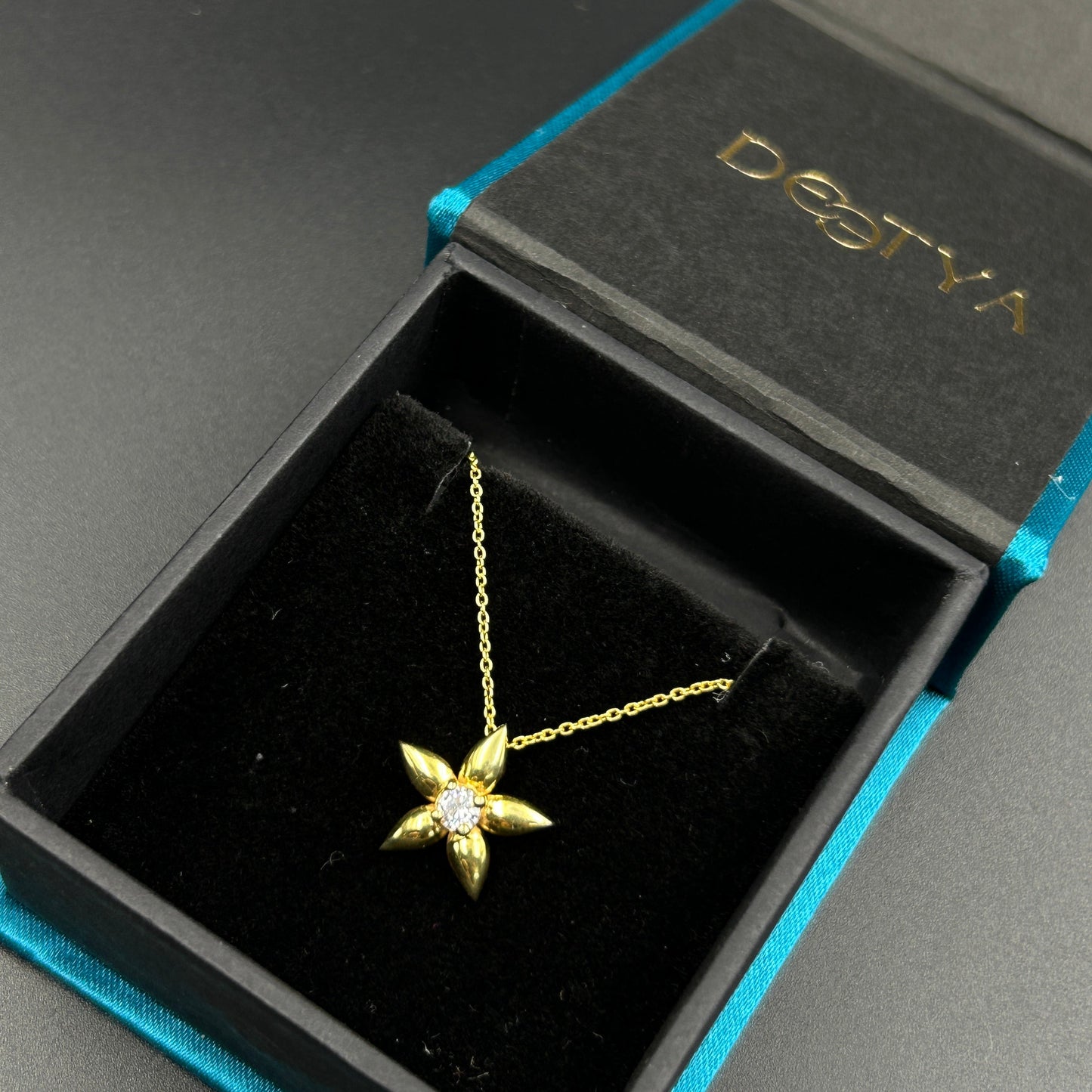 Pure Silver Flower Pendant and Chain