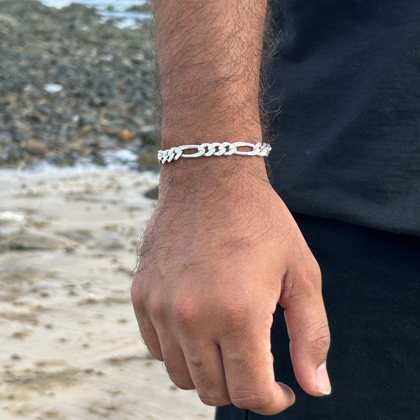 Men's Tennis Bracelet - Silver Bracelet