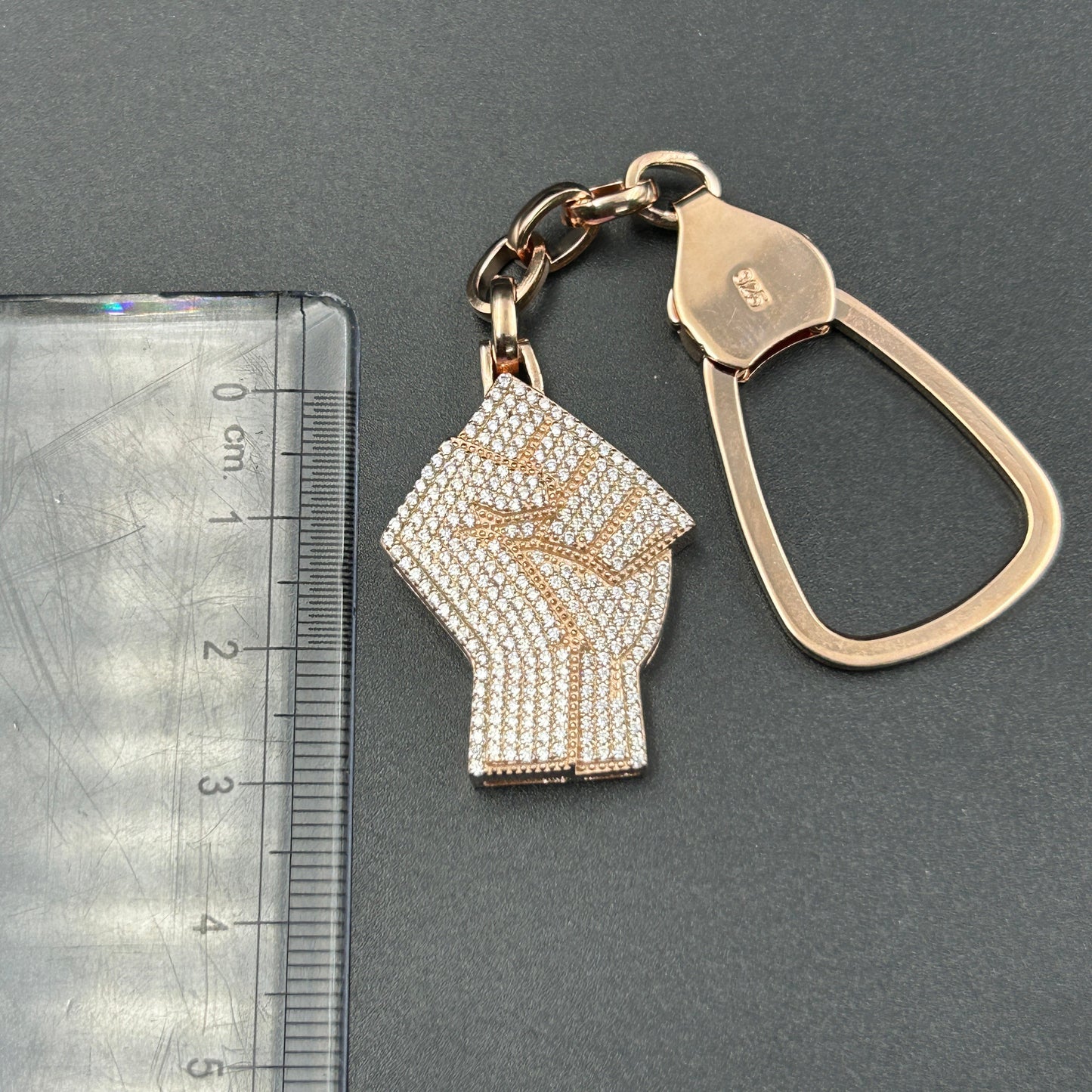 Pure Silver Fist Keychain
