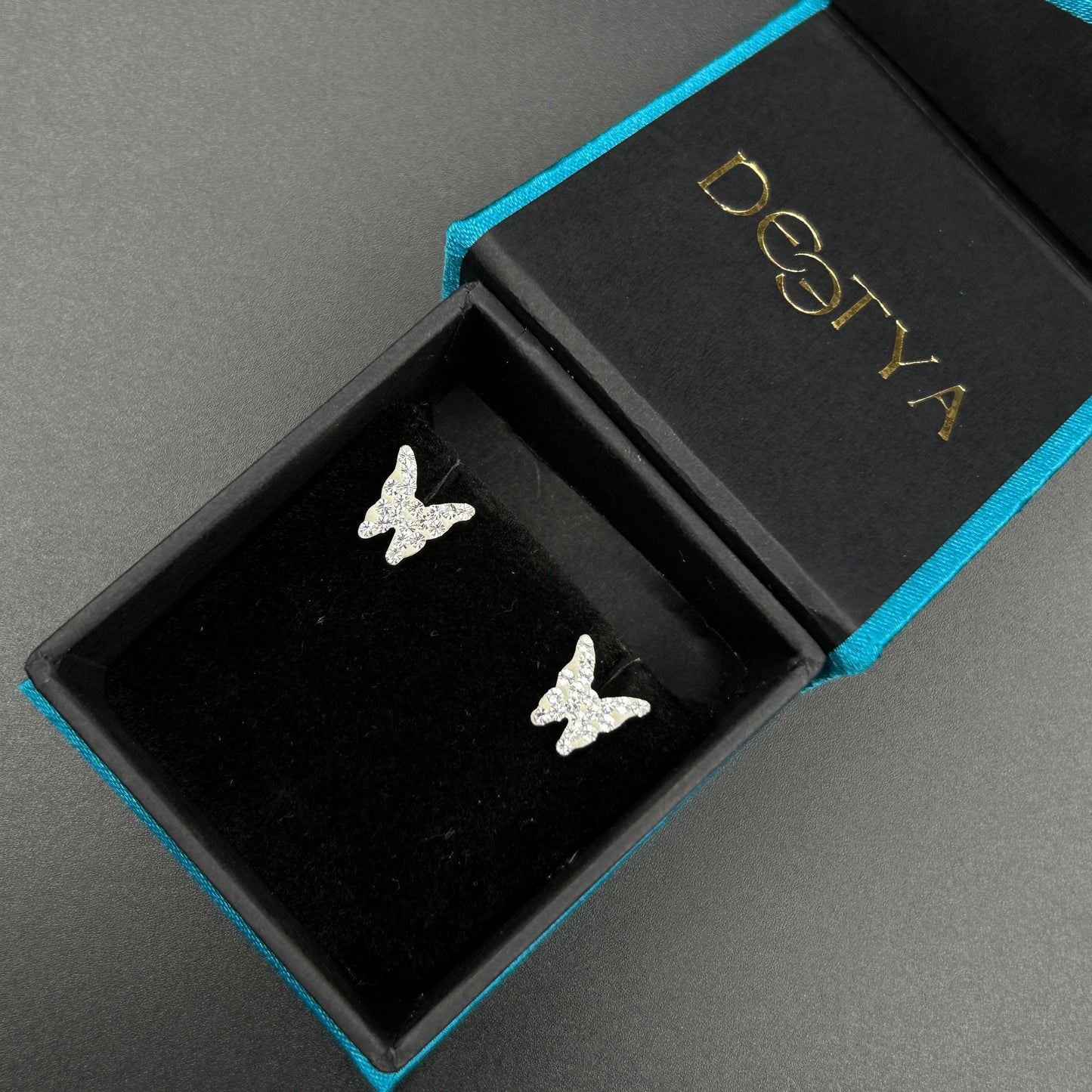 Butterfly Earrings - Silver Stud Earrings