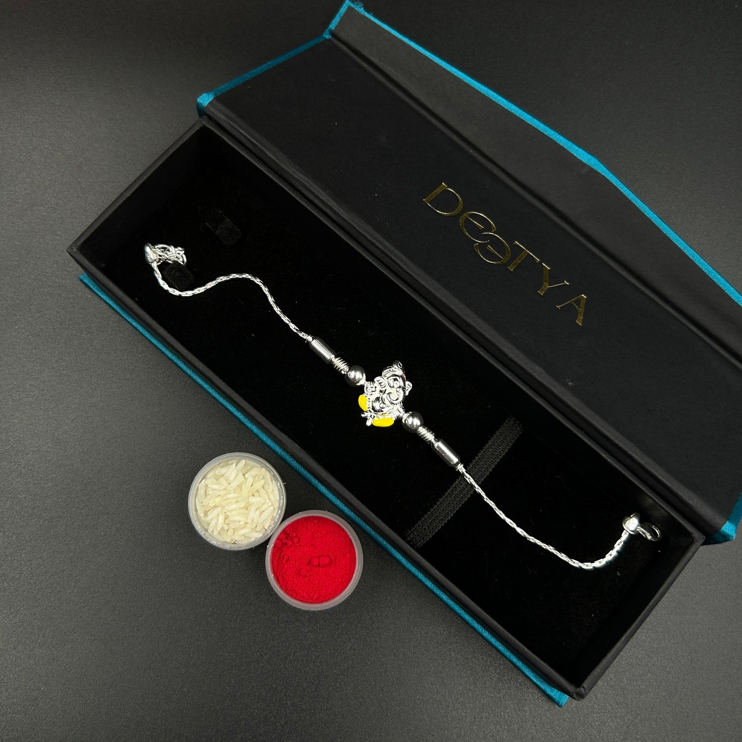 Pure Silver Ganpati Rakhi