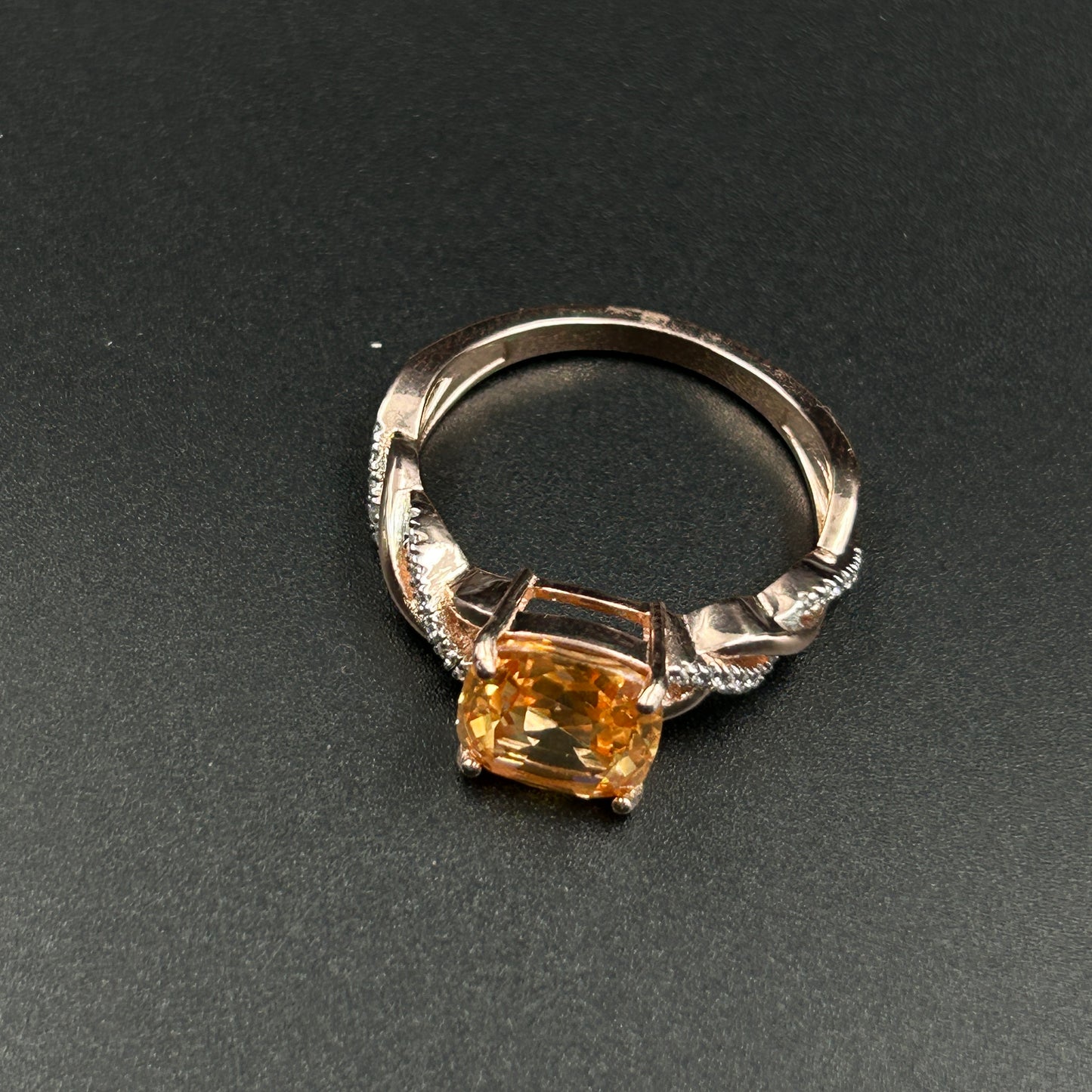 Women's Orange Sapphire - Silver Ring