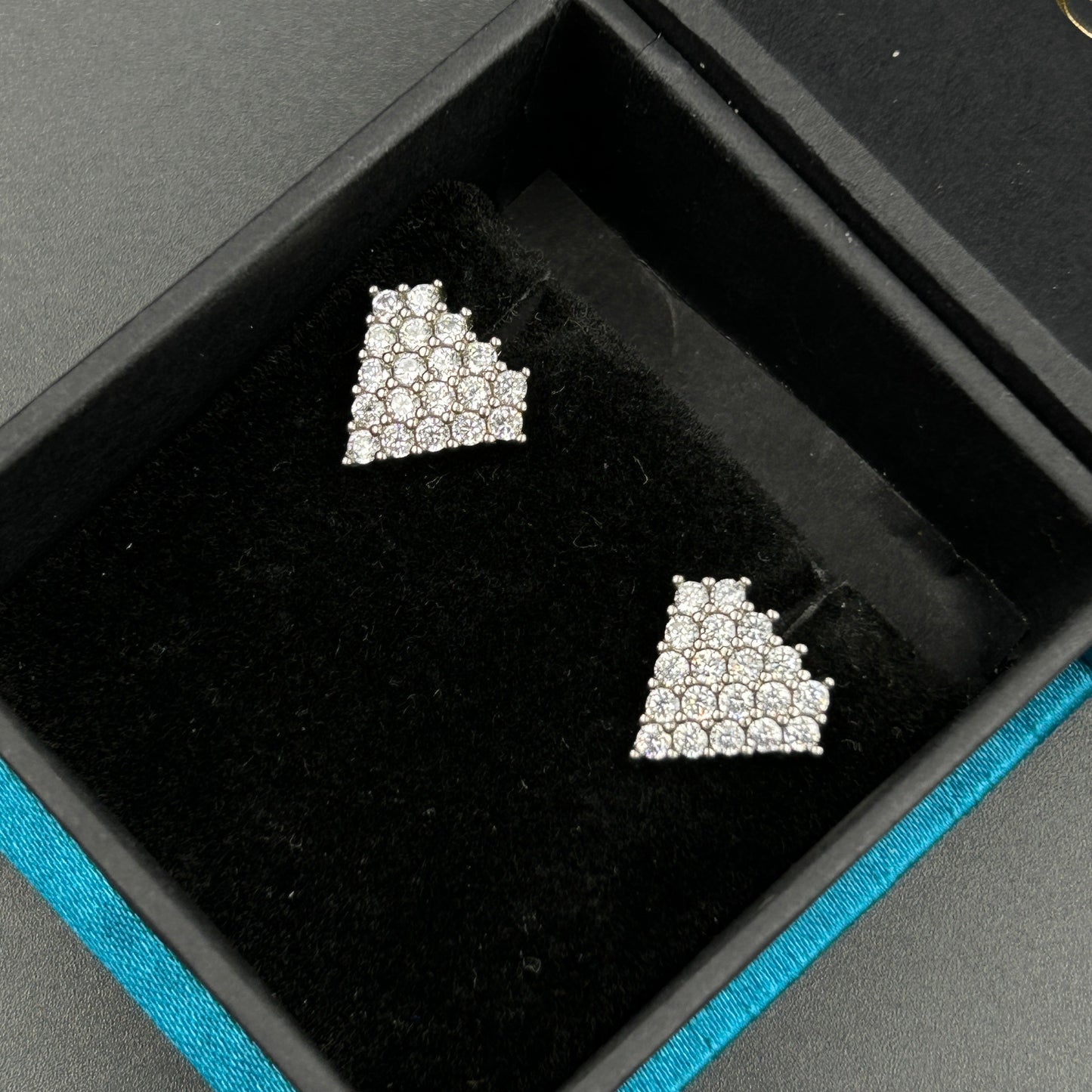 Diamond Heart Earring - 92.5 Silver