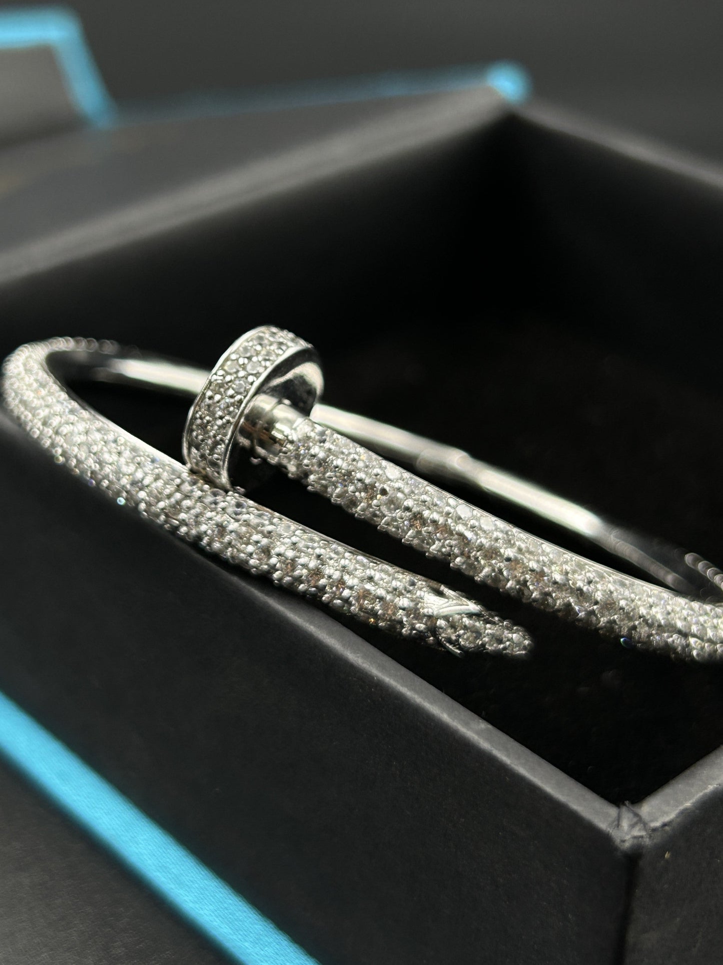 Silver Nail Bracelet - Diamond Nail Bracelet