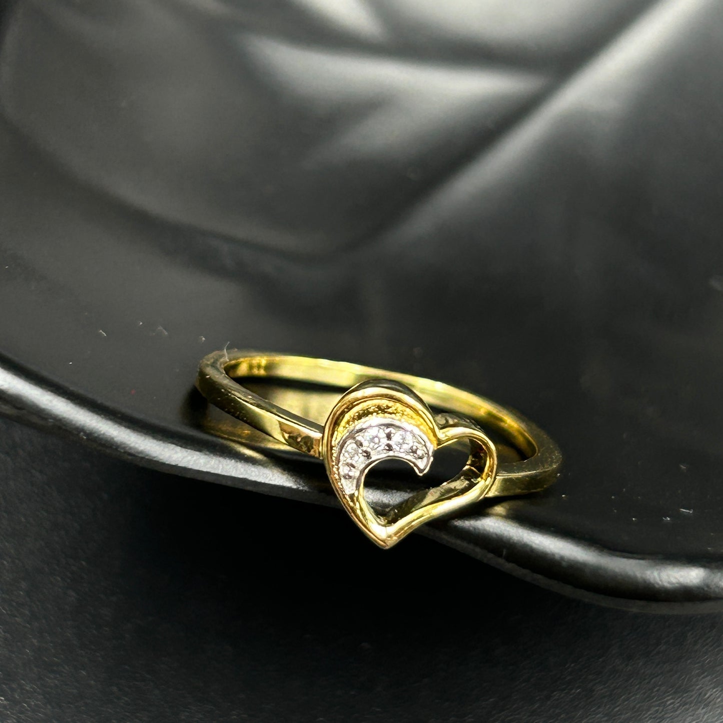 Diamond Heart Ring - Silver Ring