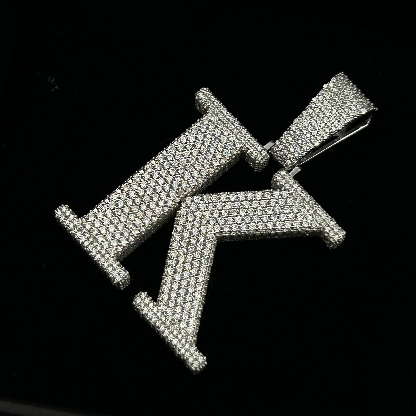 Customised Letter K Pendant - Silver Pendant