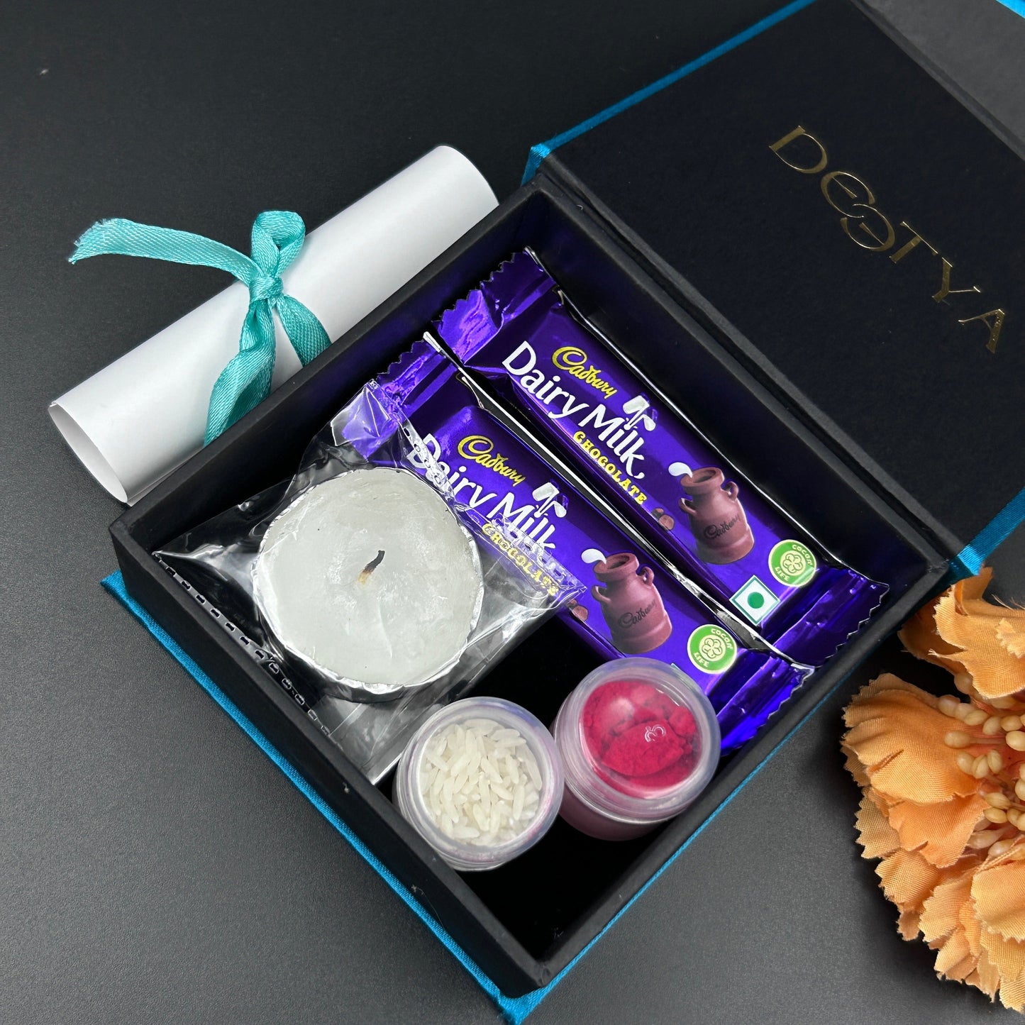 Silver Moustache BHAI Rakhi with Rudraksh