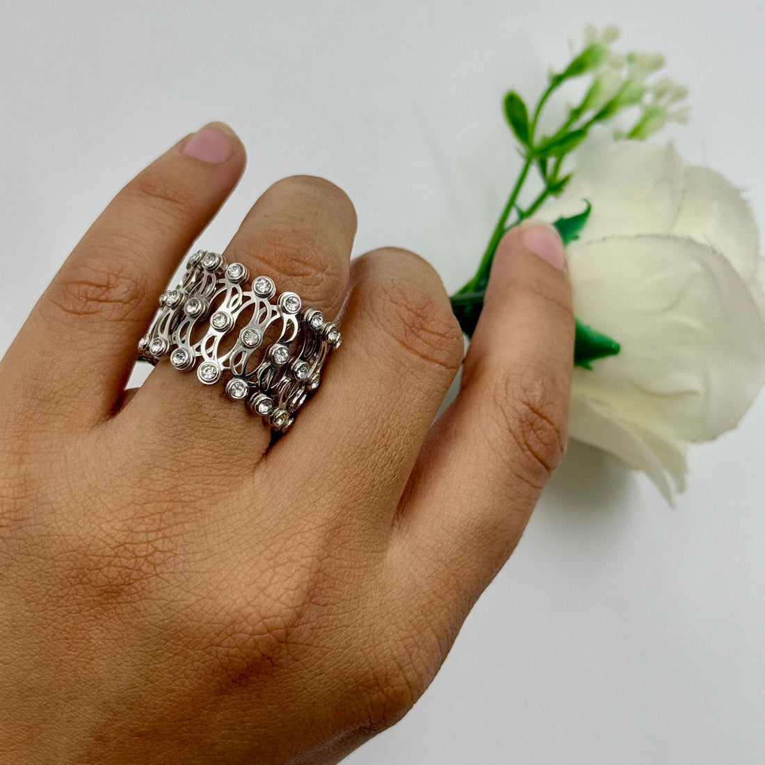 Adjustable 925 Silver Convertible Bracelet Cum Ring