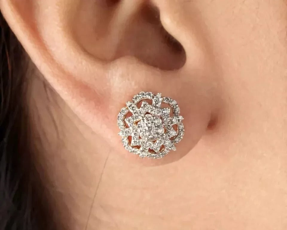 Floral Design Stud Earrings