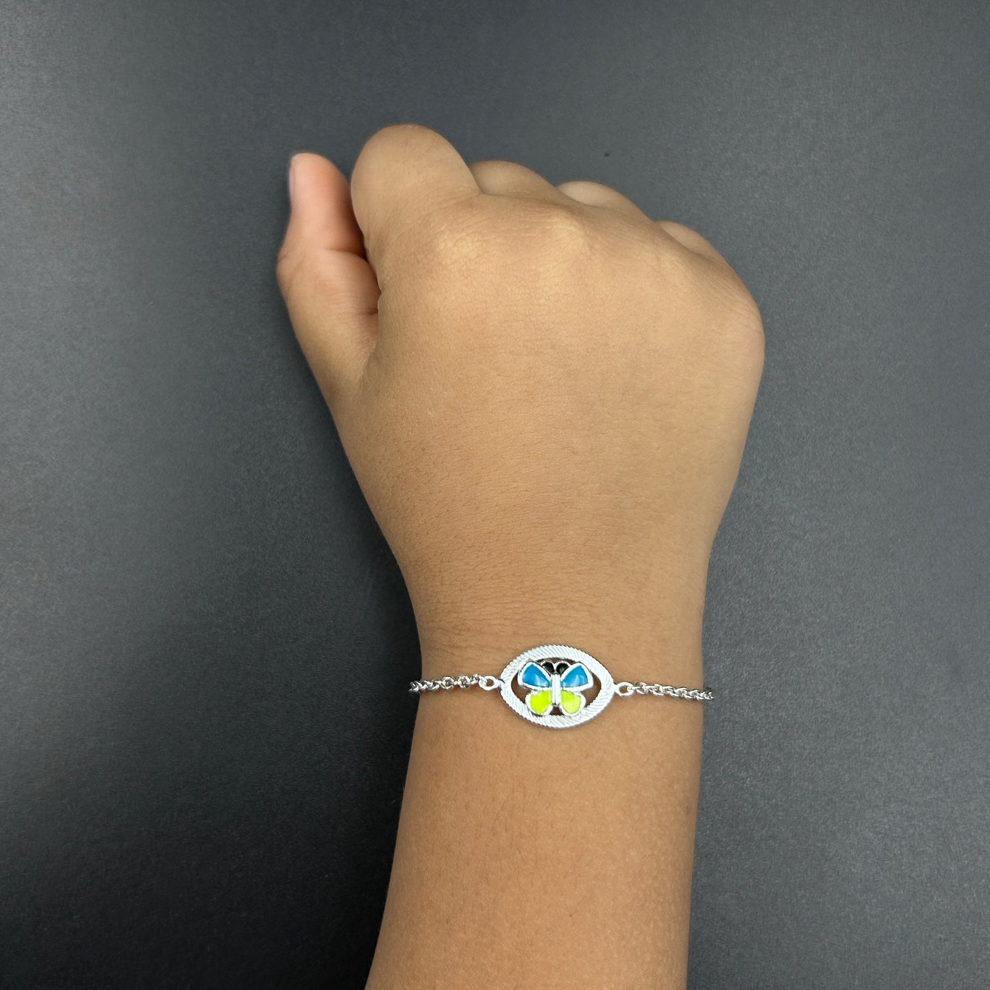 Butterfly Rakhi for Kids - Pure Silver 5.5"