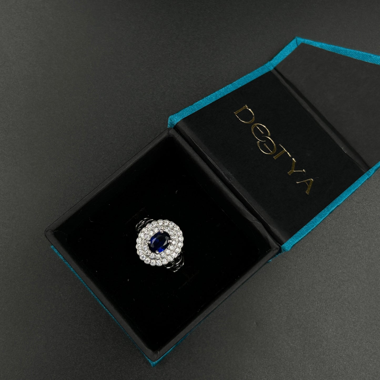 Sapphire Floral Ring - Women's Silver Ring