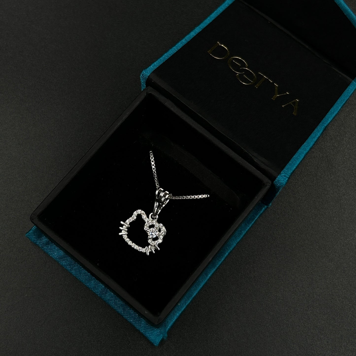 Hello Kitty Pendant With Chain-Silver Pendant