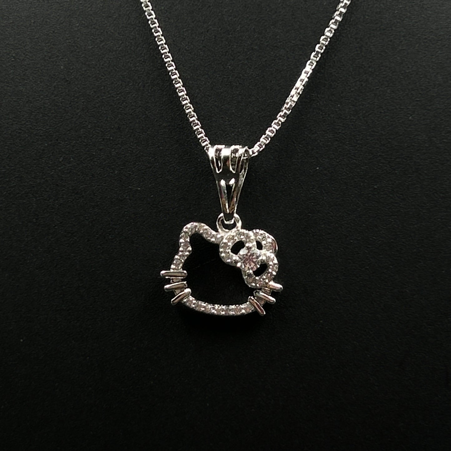 Hello Kitty Pendant With Chain-Silver Pendant