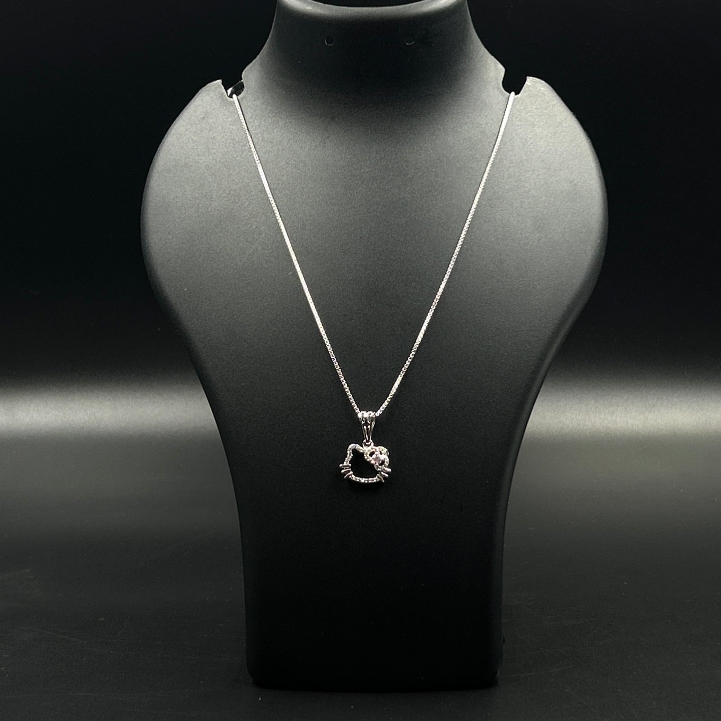 Hello Kitty Pendant With Chain-Silver Pendant