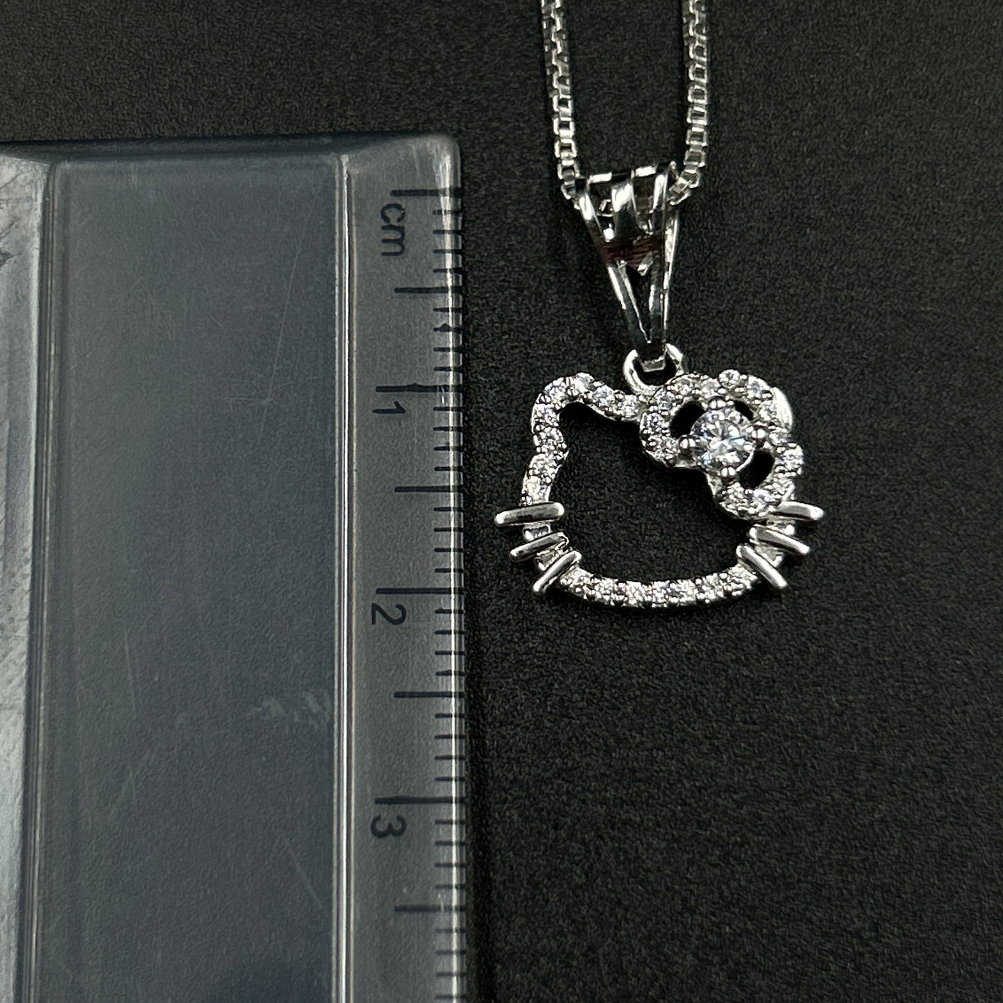 Hello Kitty Pendant With Chain-Silver Pendant
