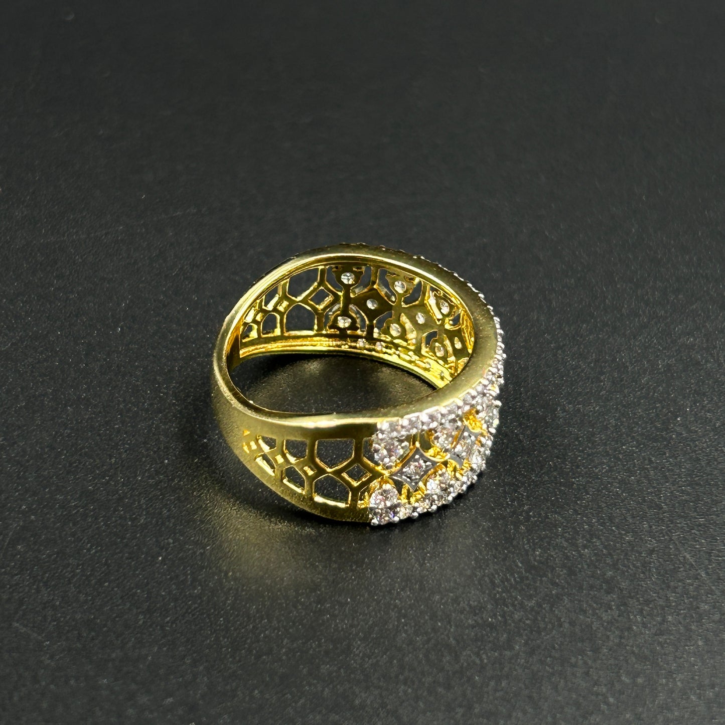 Yellow Gold Band - Sterling Silver