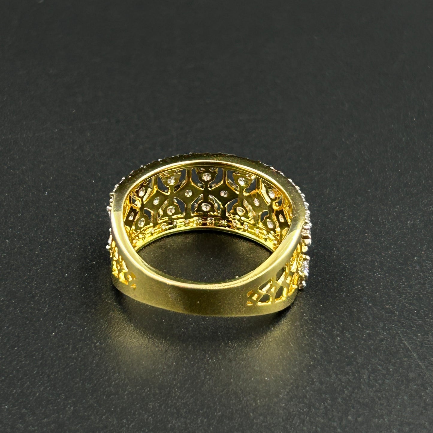 Yellow Gold Band - Sterling Silver