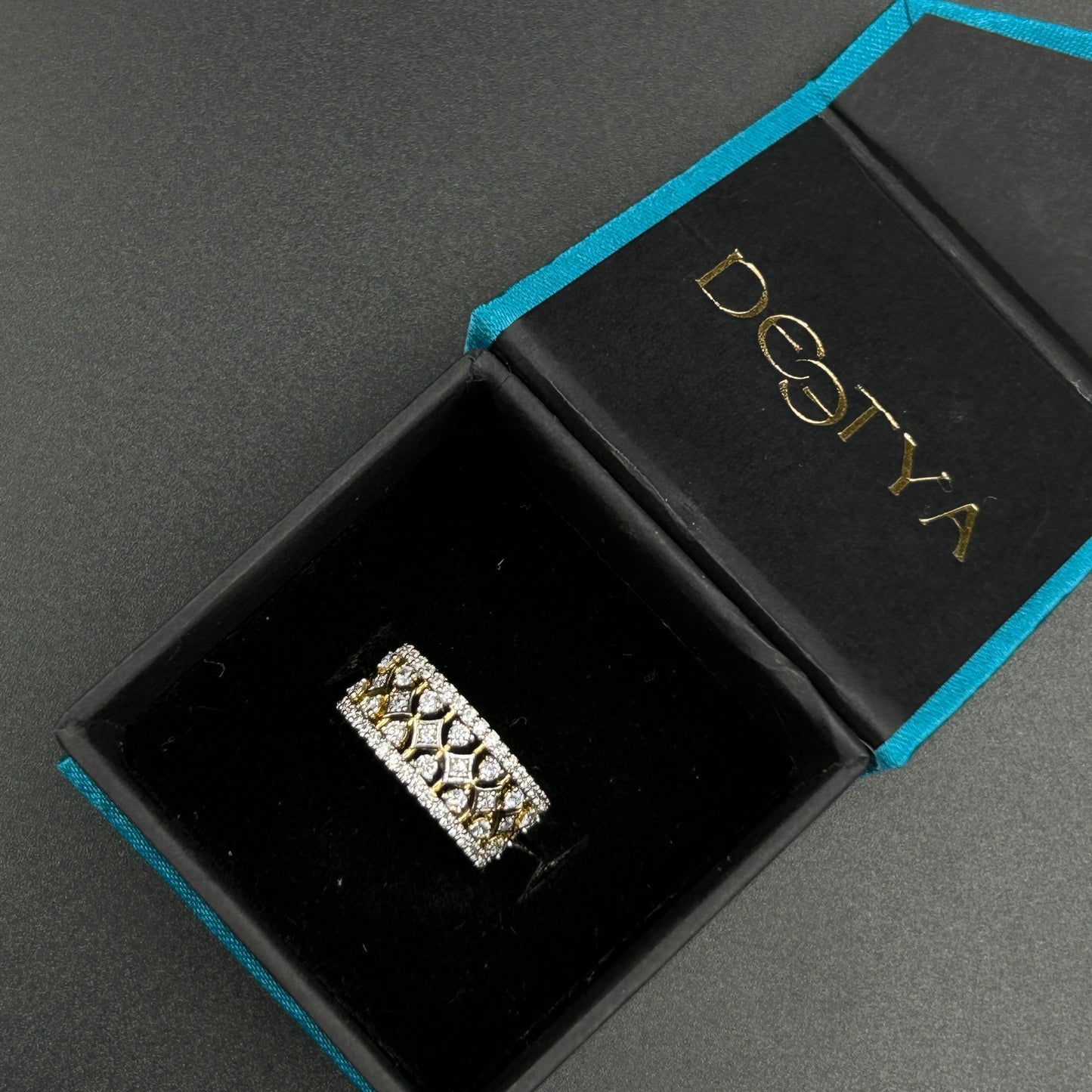 Yellow Gold Band - Sterling Silver