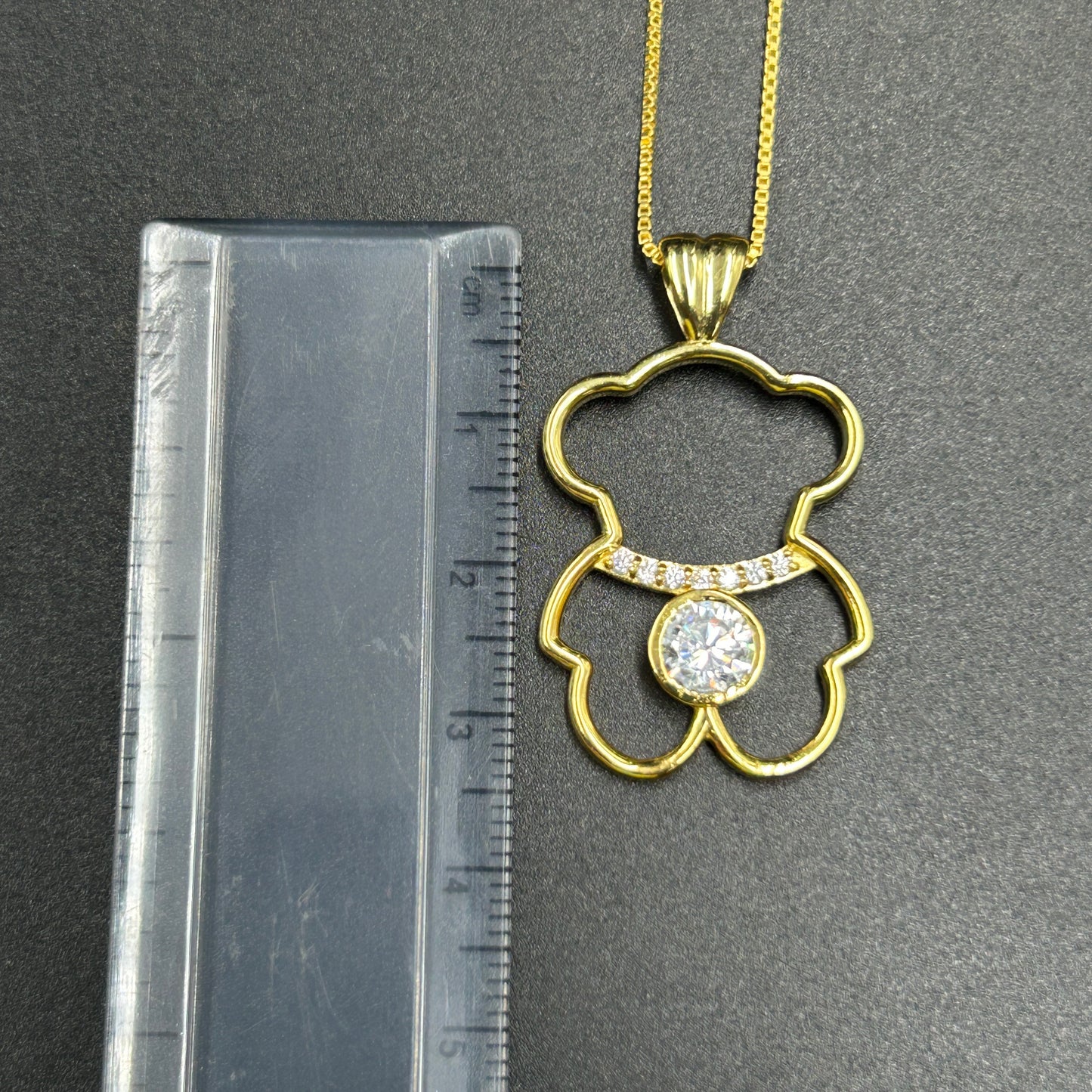 Teddy Yellow Pendant - Silver Pendant With Chain