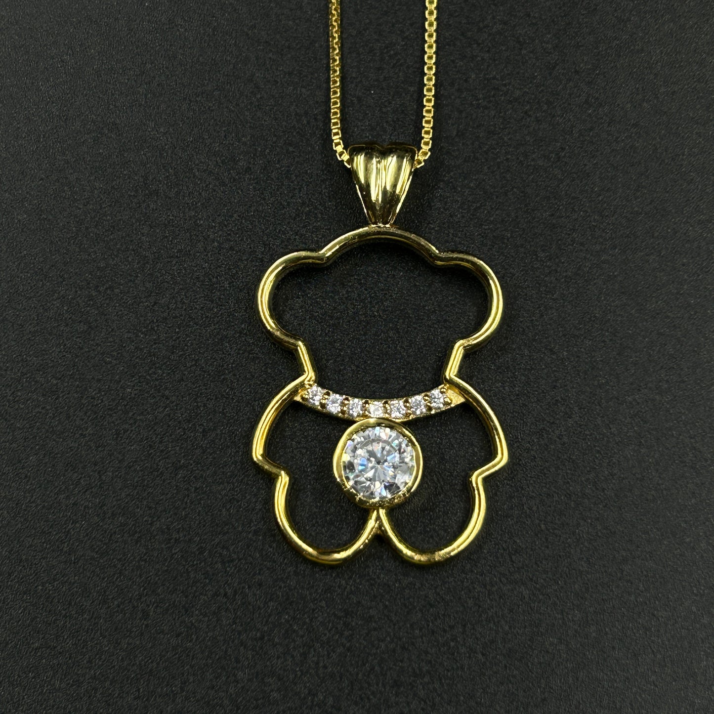 Teddy Yellow Pendant - Silver Pendant With Chain