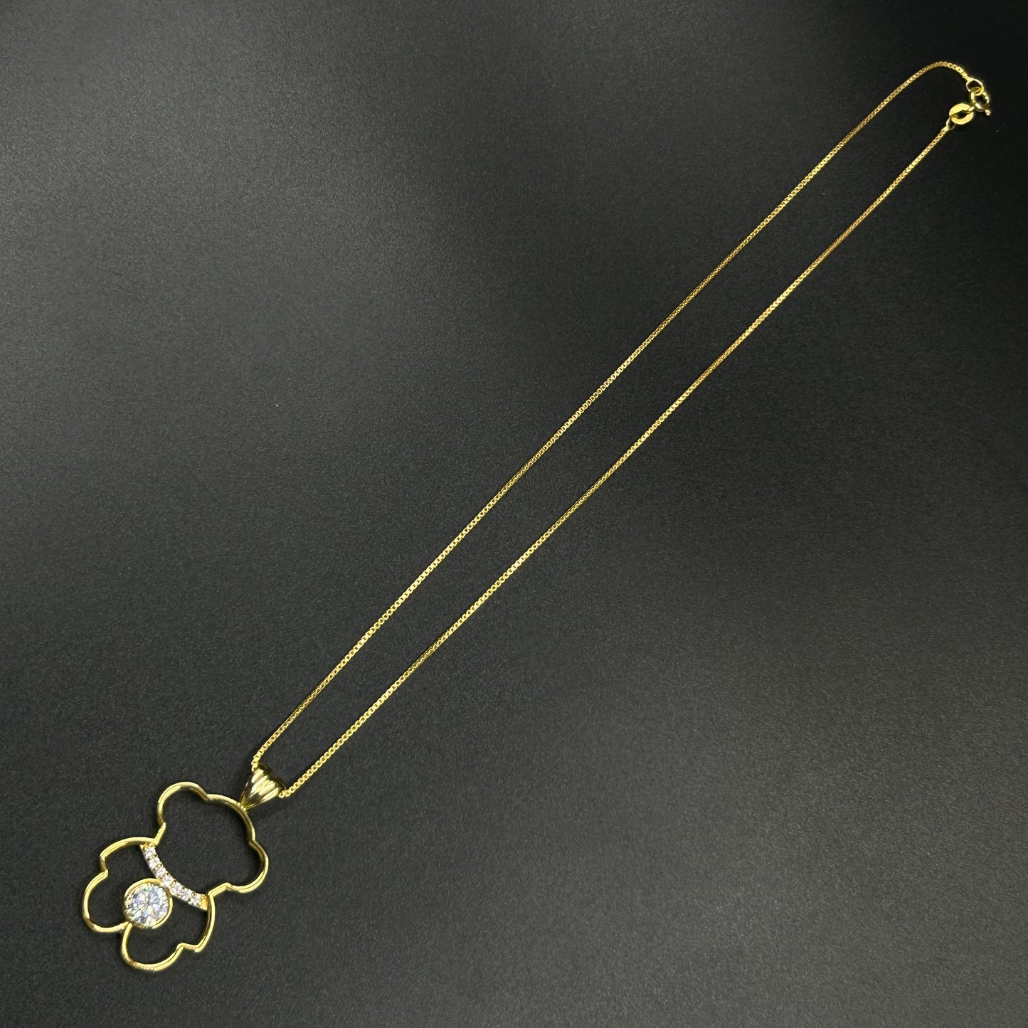 Teddy Yellow Pendant - Silver Pendant With Chain