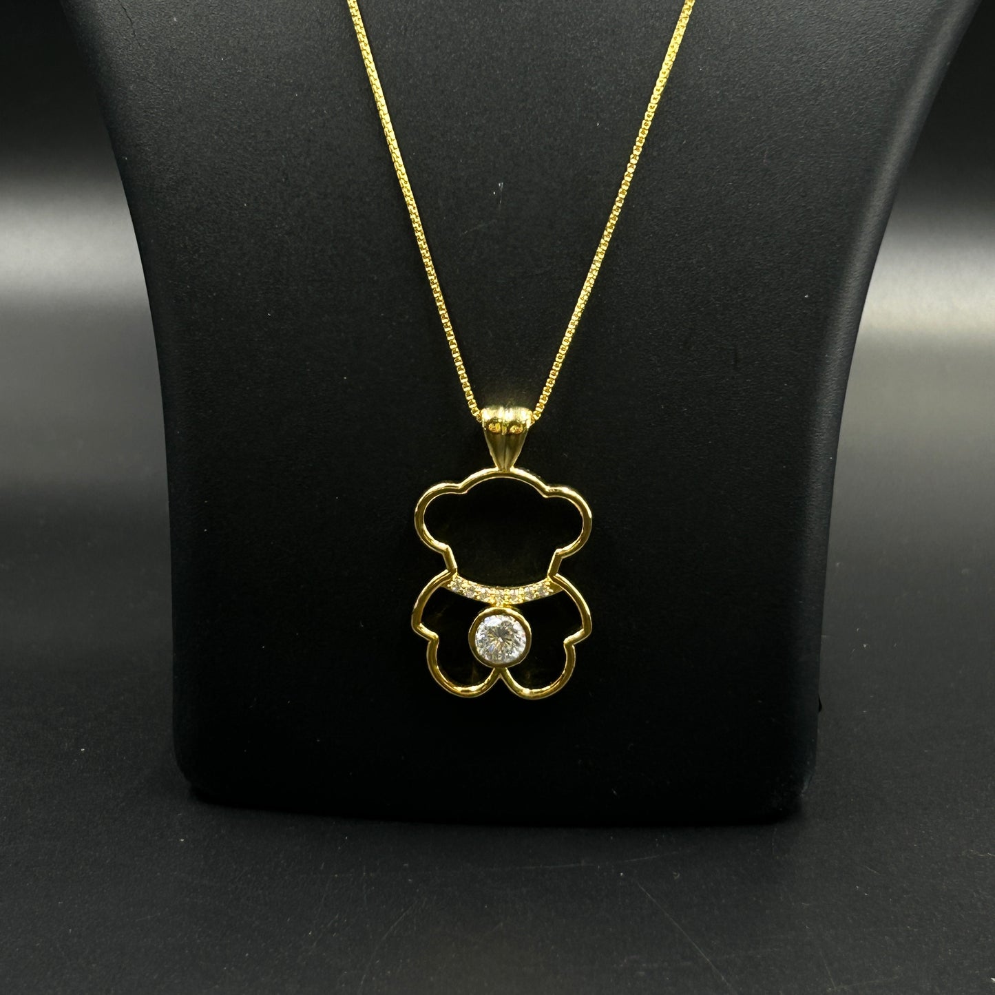 Teddy Yellow Pendant - Silver Pendant With Chain