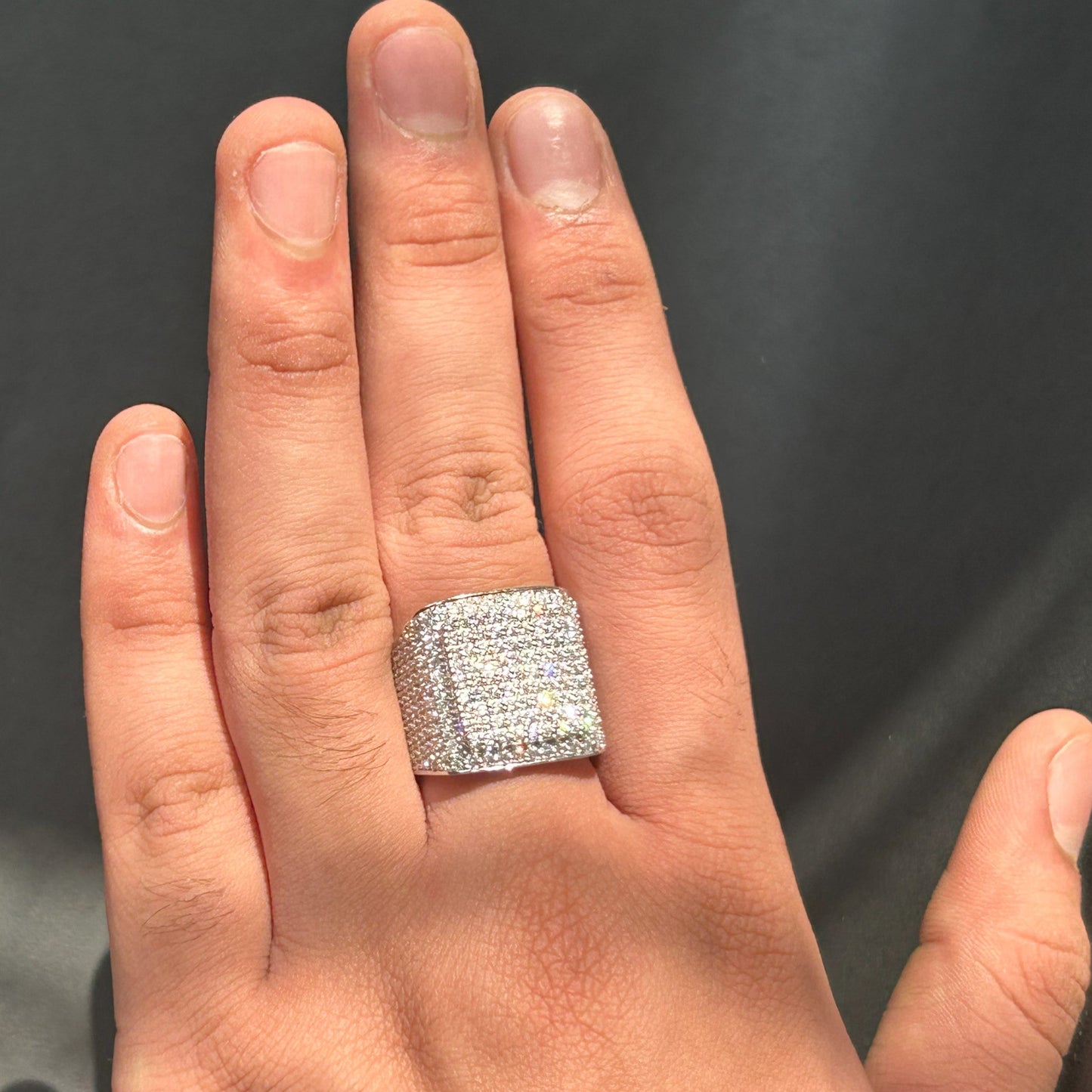 Men's Diamond Ring - Men's Silver Ring/ HipHop Ring