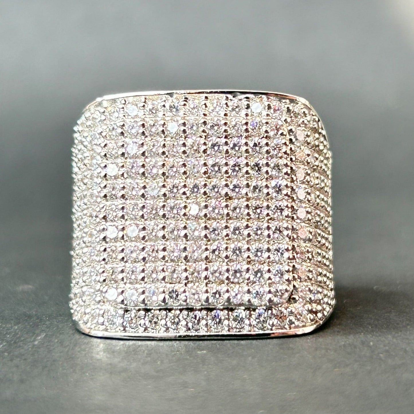 Men's Diamond Ring - Men's Silver Ring/ HipHop Ring