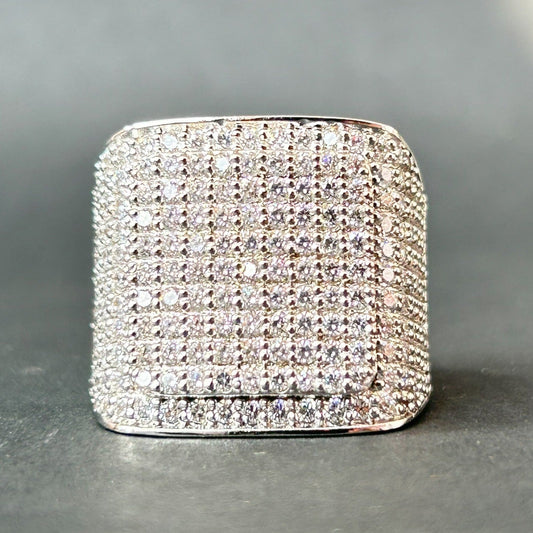 Men's Diamond Ring - Men's Silver Ring/ HipHop Ring