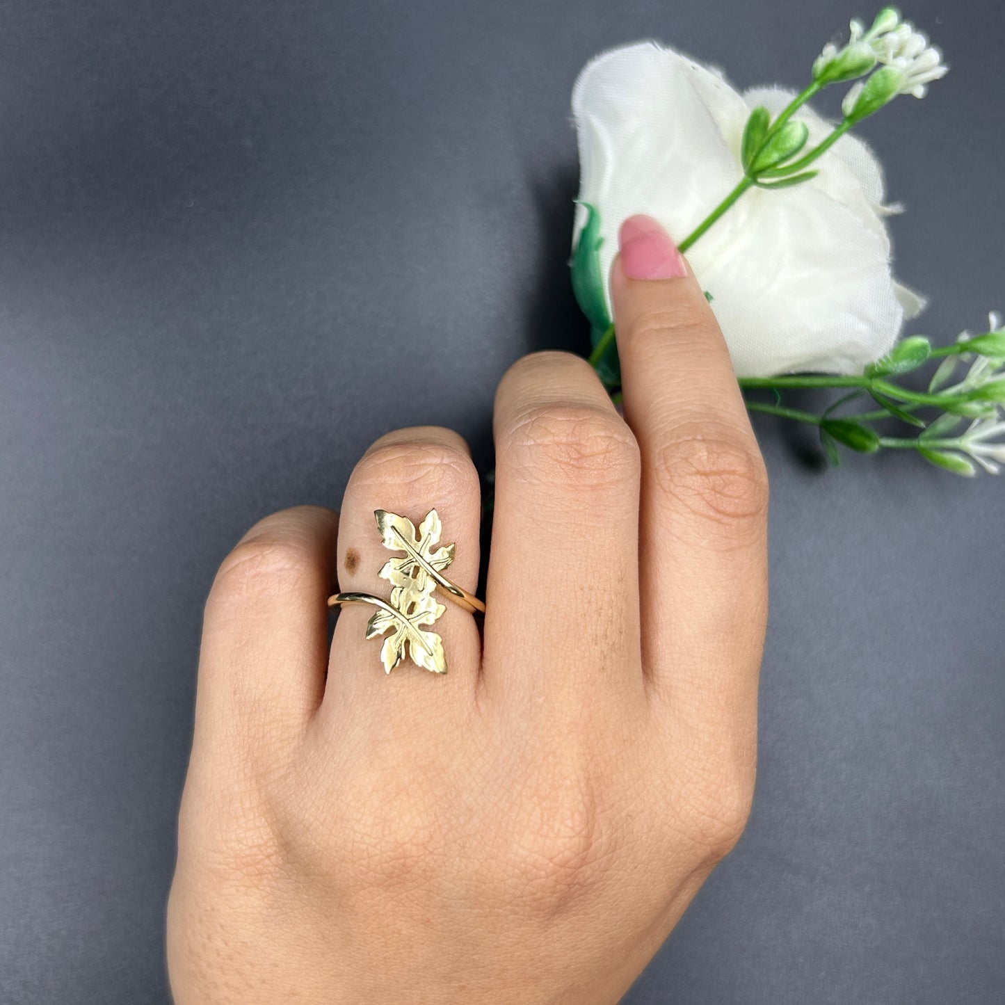 Leaf Full Finger Unique Ring