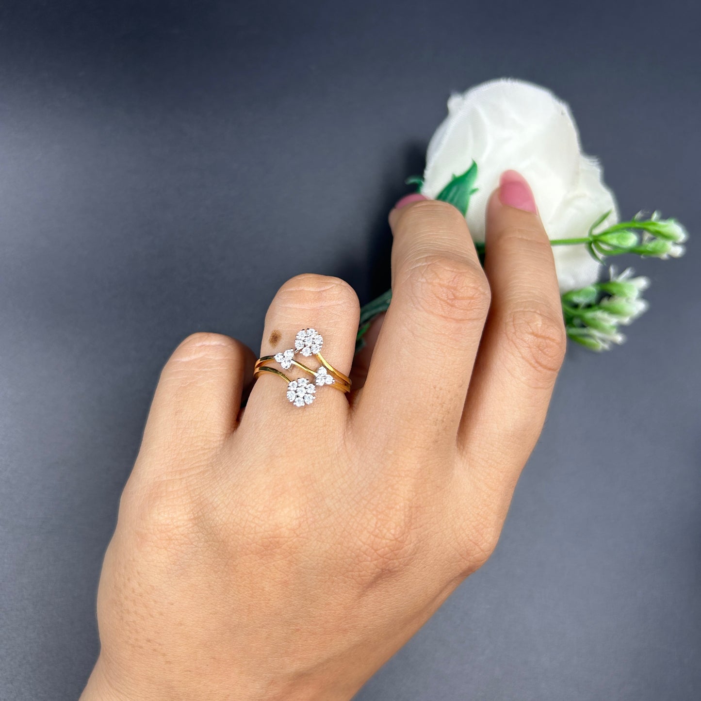 Flower Big Ring - Women's Silver Ring