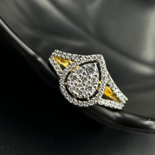 Pear Shape Women's Silver Ring