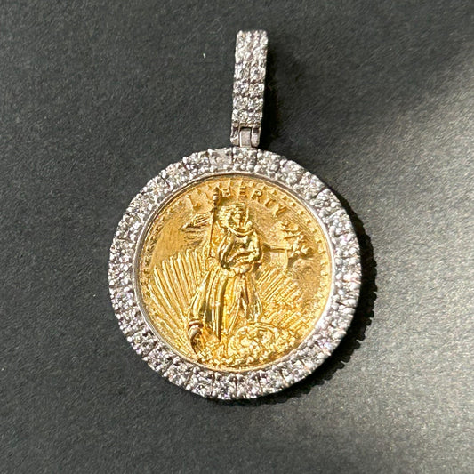 Yellow Gold Liberty Pendant - Silver Pendant