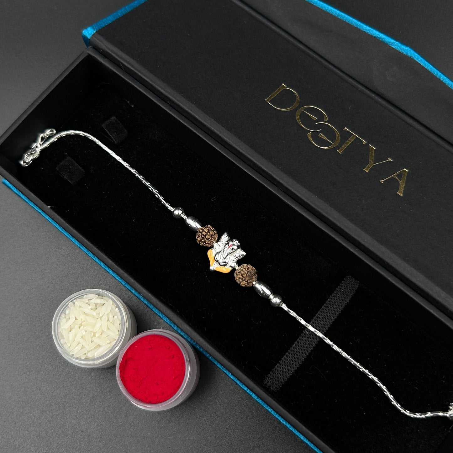 Silver Ganpati Rudraksha Rakhi