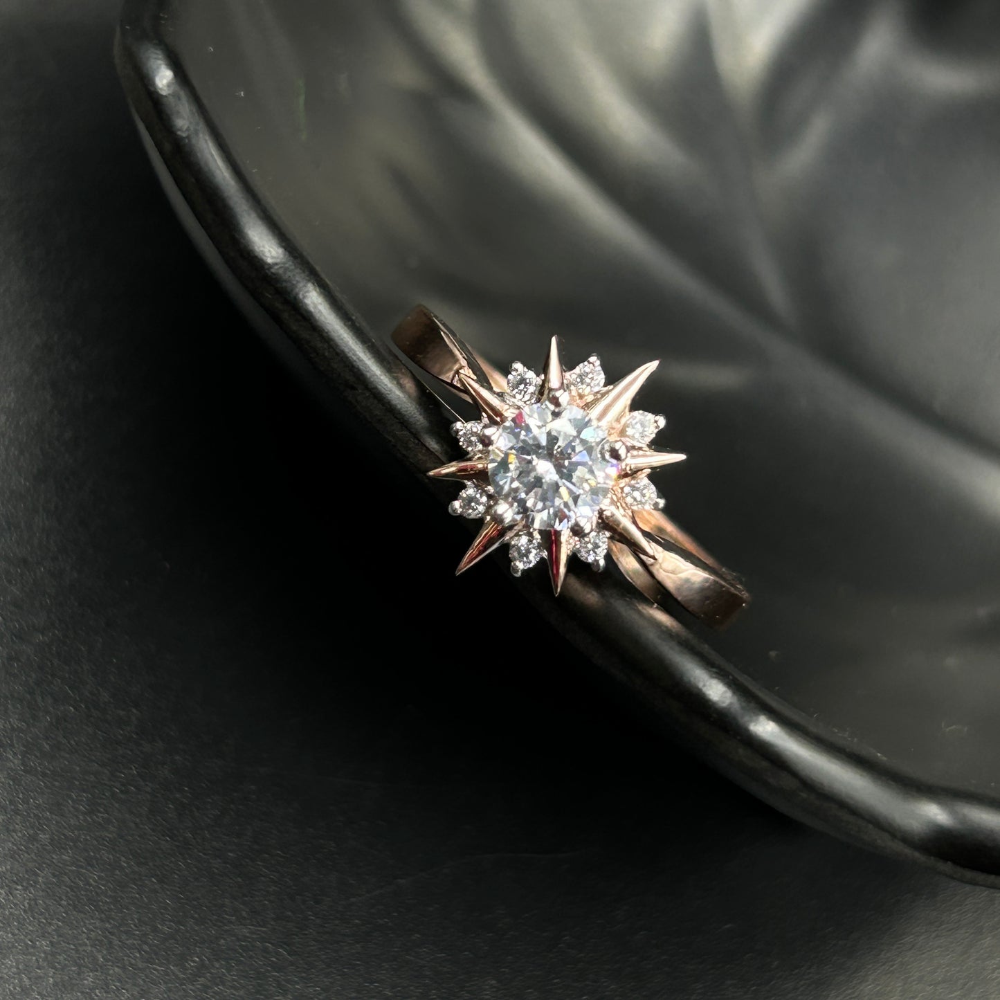 Star Rose Gold Silver Ring