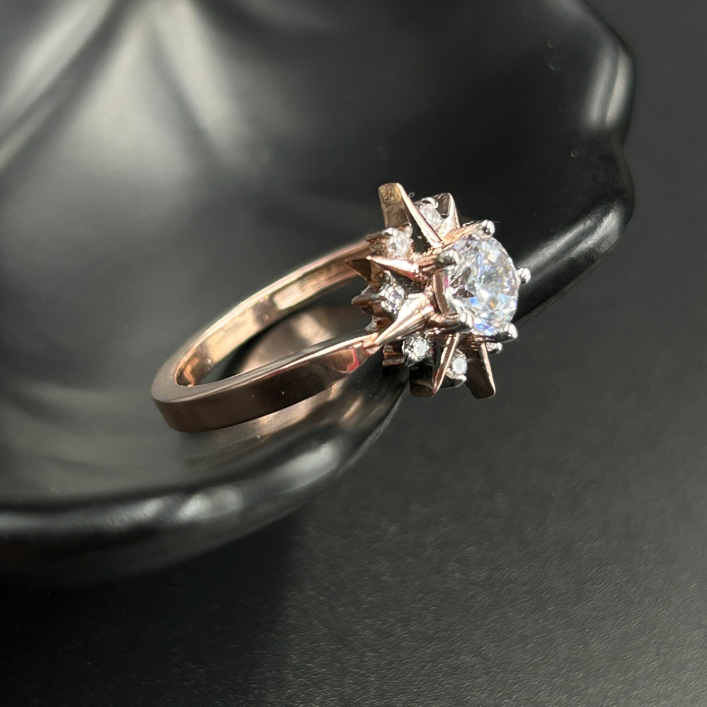 Star Rose Gold Silver Ring