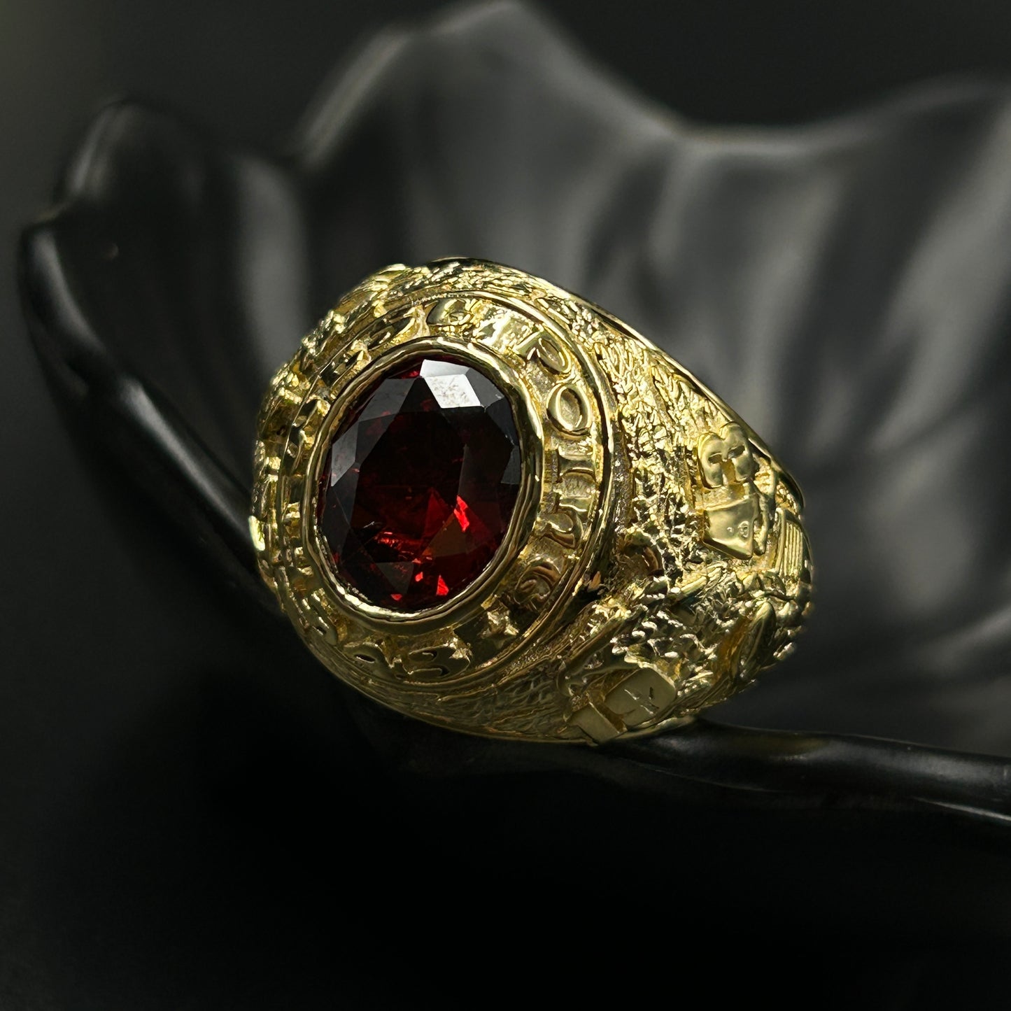 Garnet Ring - Men's Silver Ring
