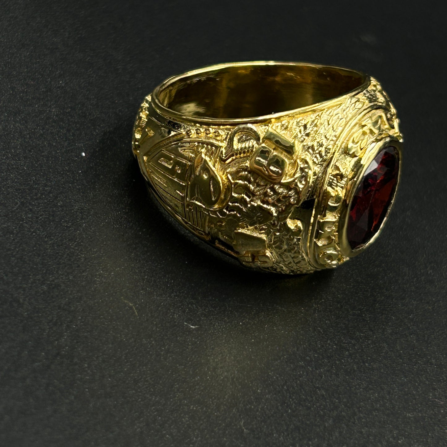 Garnet Ring - Men's Silver Ring