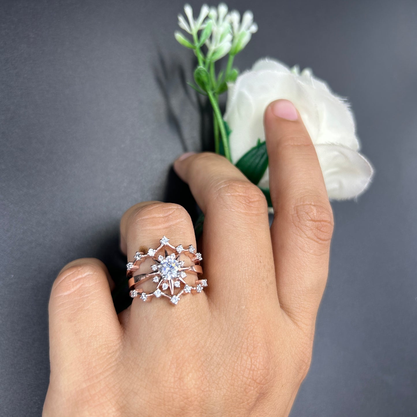 Enhancer Ring Set - Rose Gold Silver Ring