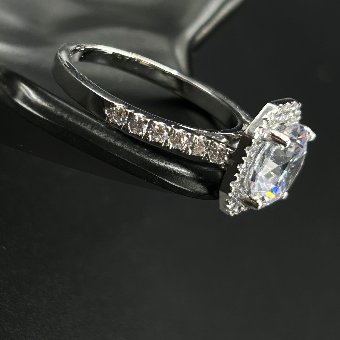White Gold Diamond Ring - Silver Ring