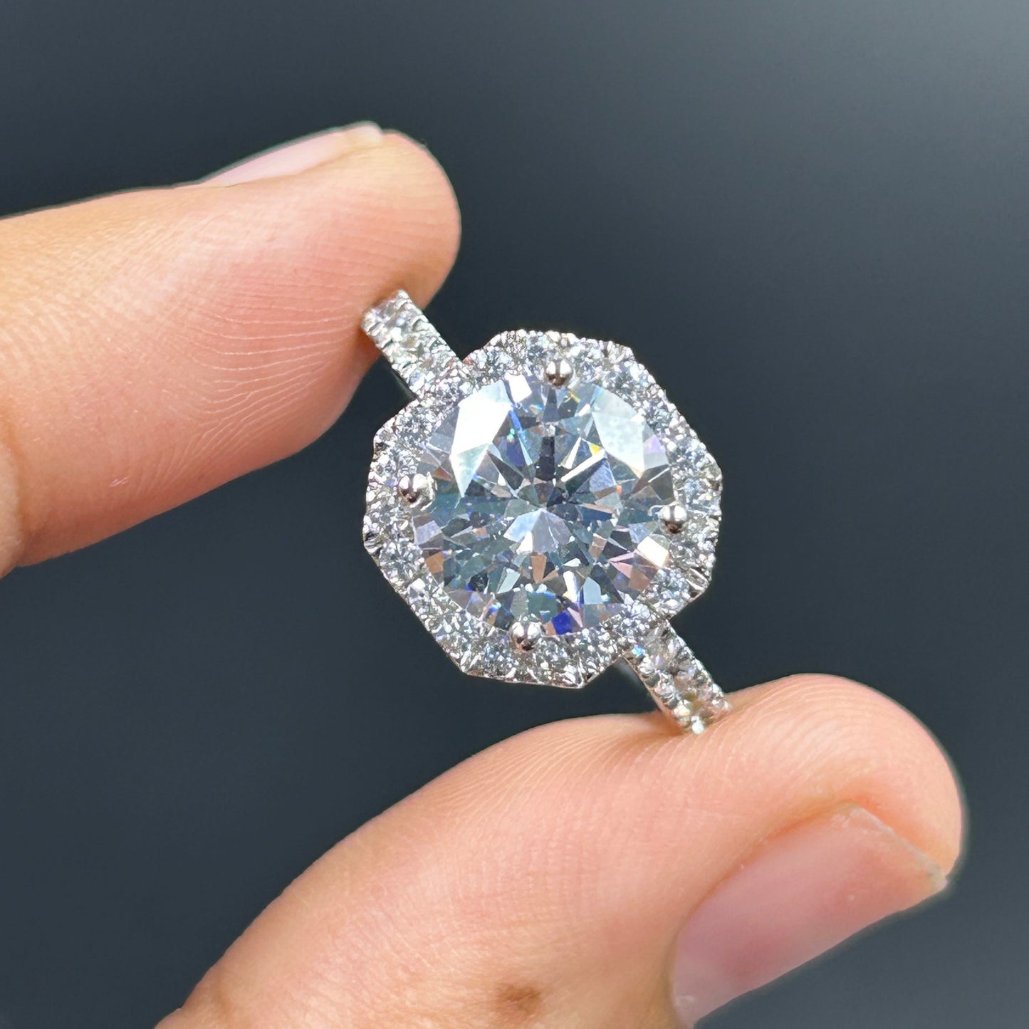 White Gold Diamond Ring - Silver Ring