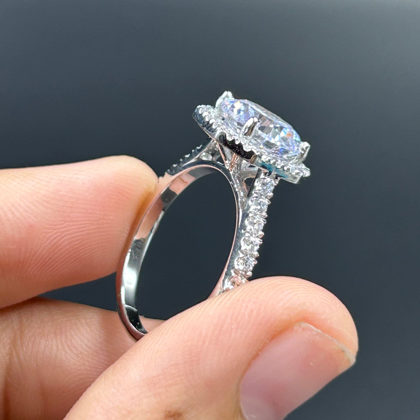 White Gold Diamond Ring - Silver Ring