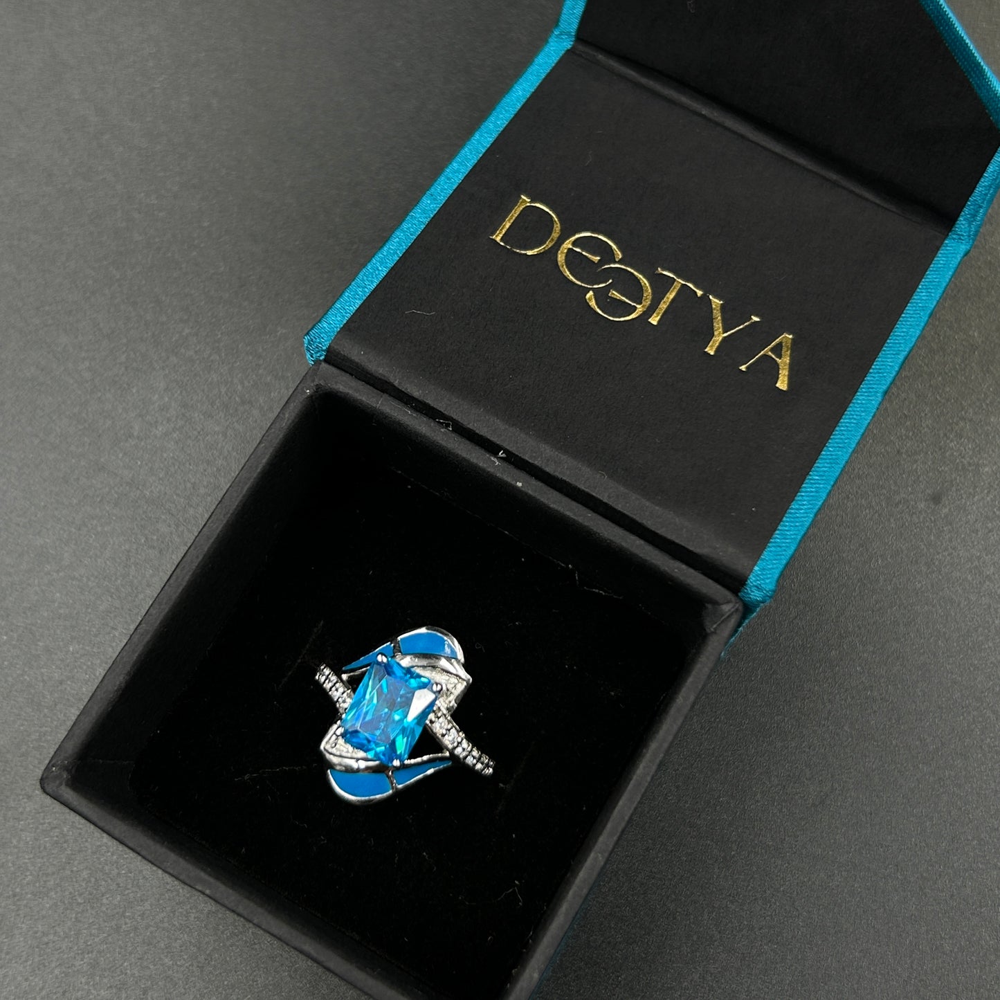 Blue Sapphire Ring - Pure Silver