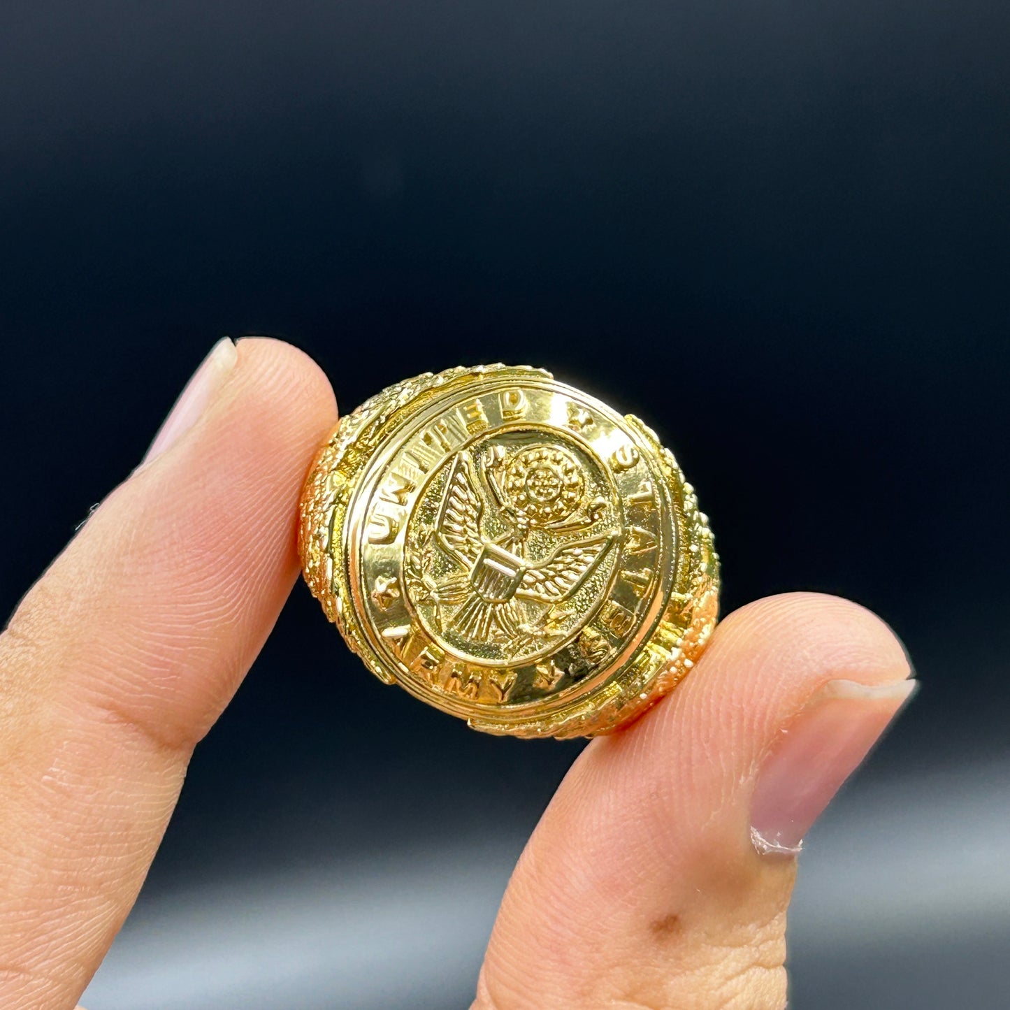 Men's Silver Ring - Yellow Gold Plated